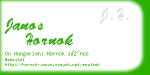 janos hornok business card